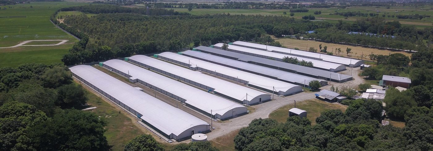 Aerial view of an agricultural facility built by the AIS Group